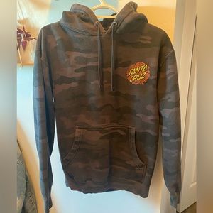Santa Cruz hoodie, dark camo pattern